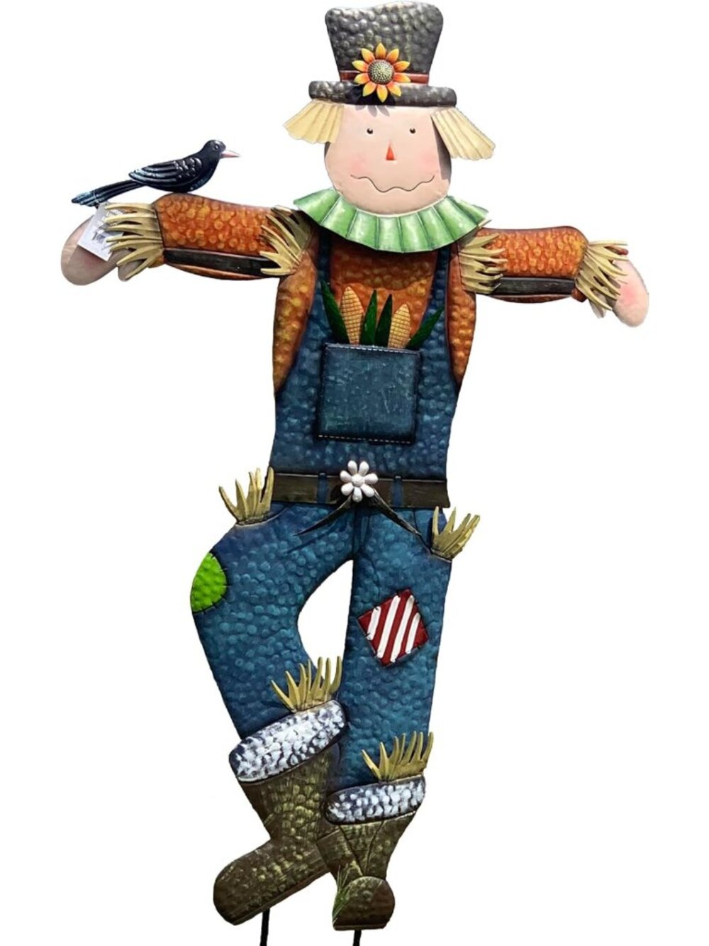 71" Metal Scarecrow Yard Decoration - Fall Outdoor Decor, Garden Stake & Autumn